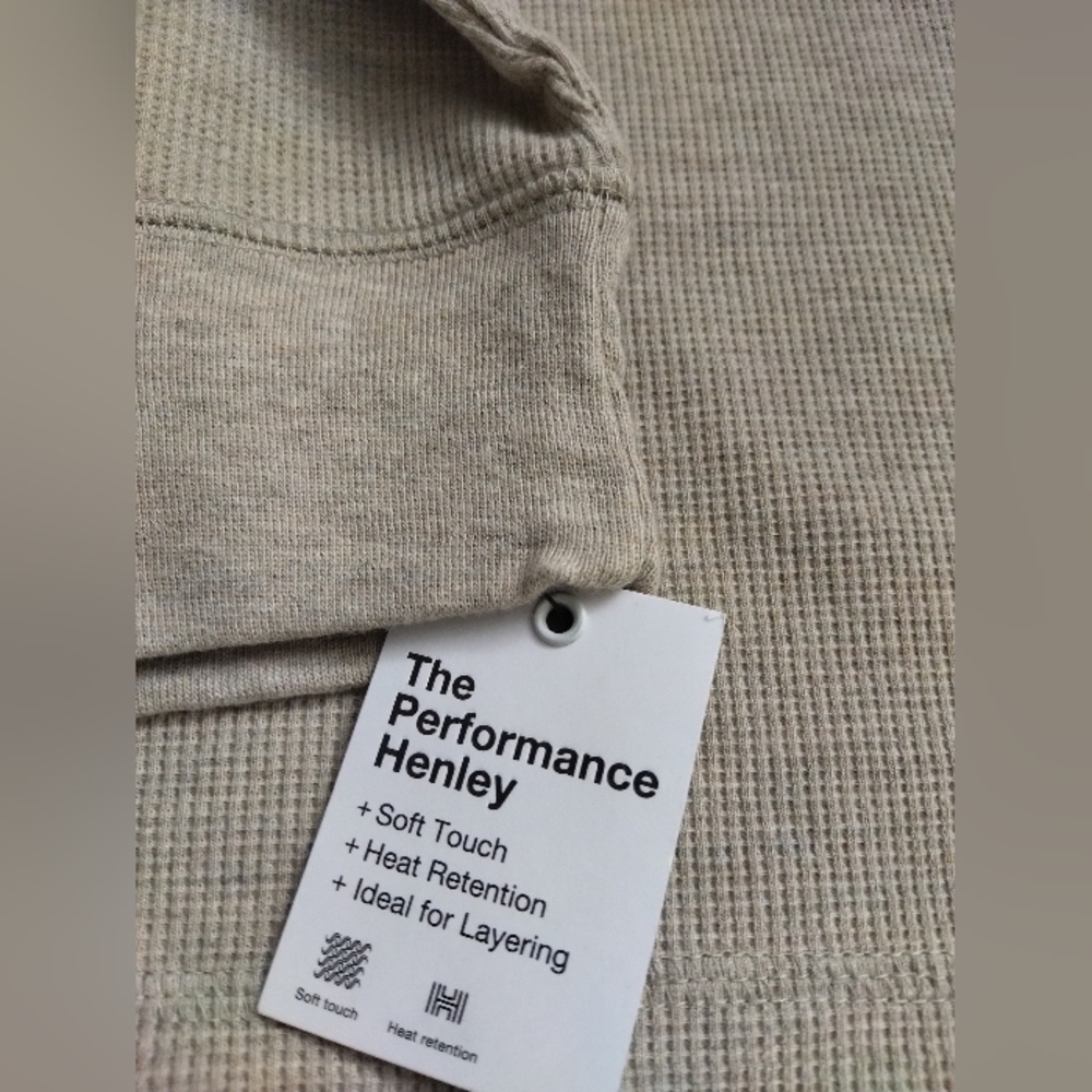 Sonoma Men's Beige Waffle Knit Long Sleeve Top XXL - Picture 4 of 5